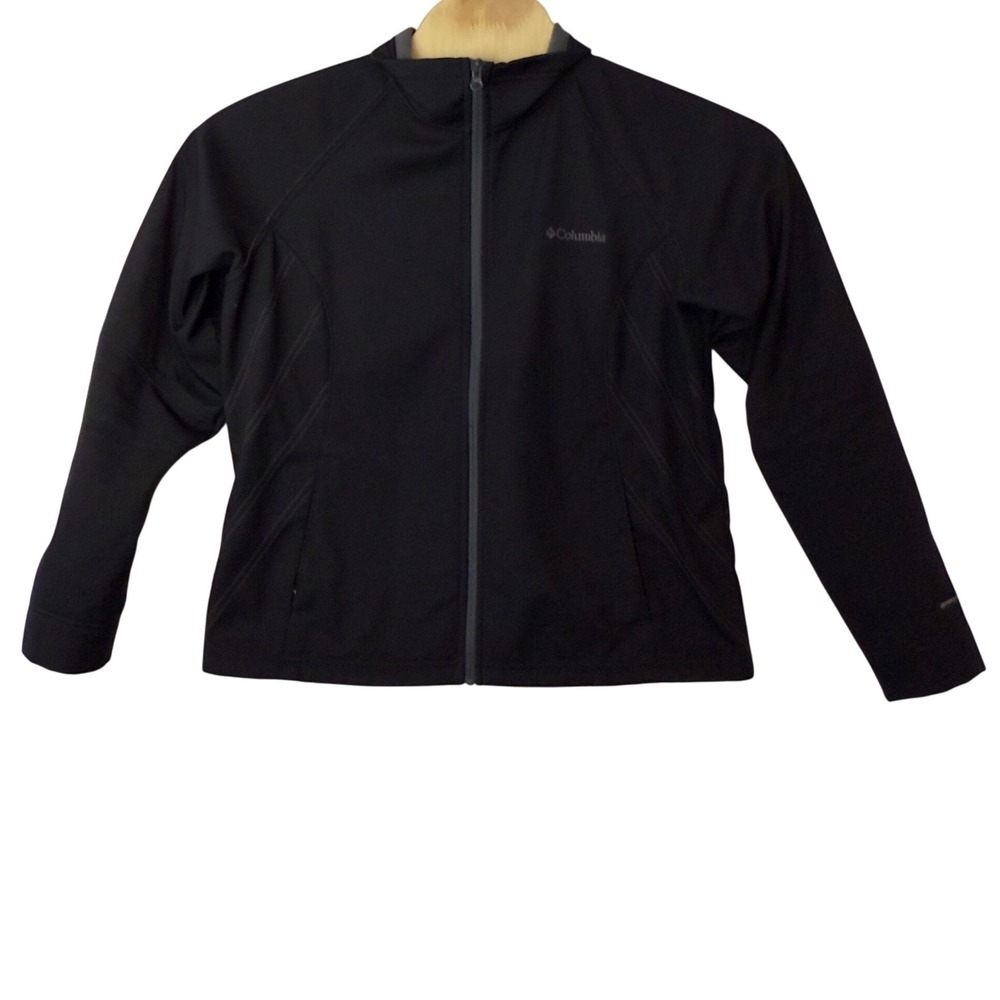 Columbia Women's Omni-Shield Black Softshell Full Zip Jacket Size XL Layering